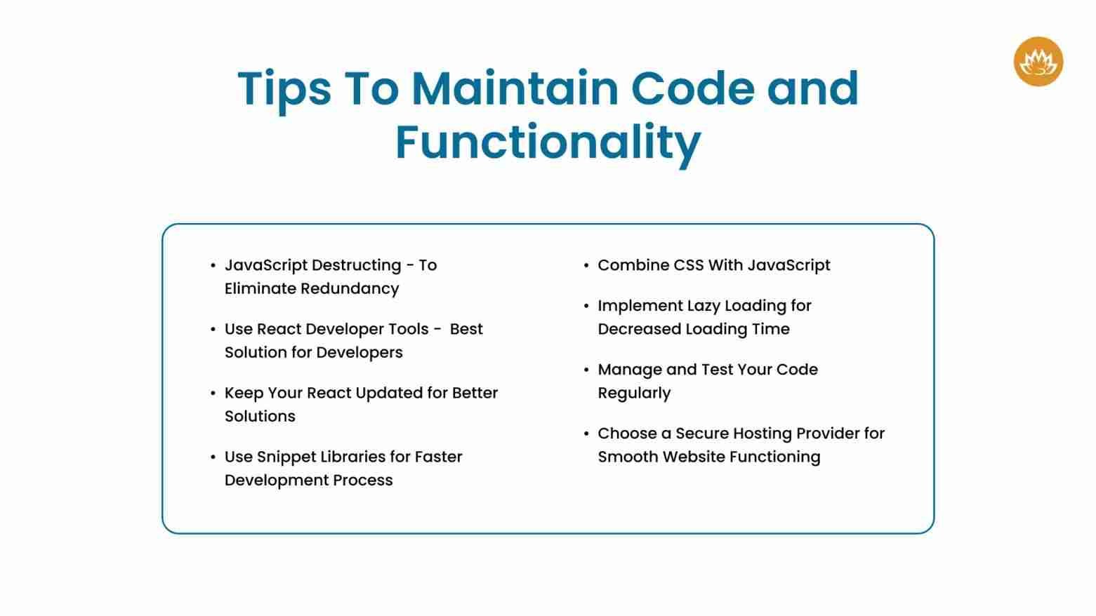 Tips To Maintain Code and Functionality