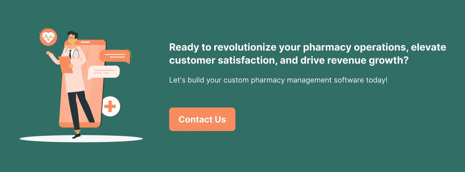 custom pharmacy management software development - Contact us