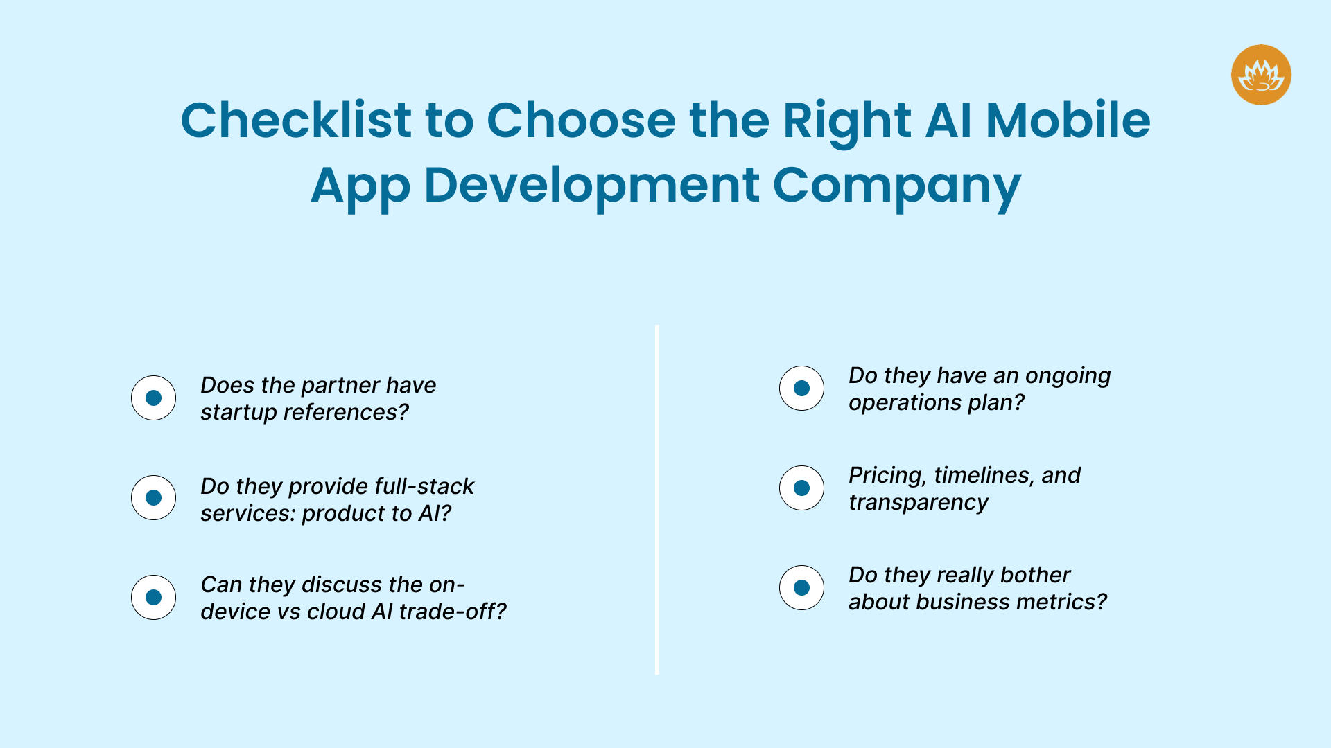 Checklist to Choose the Right AI Mobile App Development Company